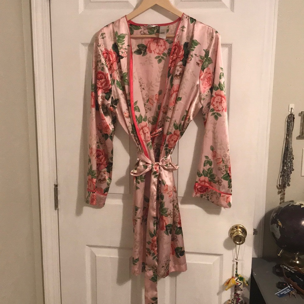silk floral robe